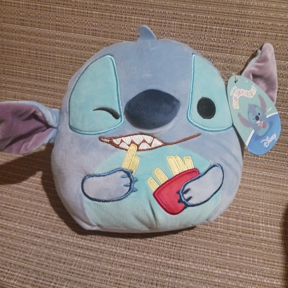 Disney Stitch Blue and Gray Plush Cushion